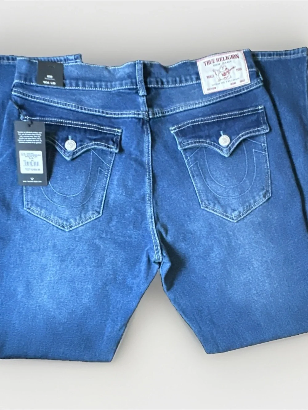 True Religion Geno SN Flap Relaxed Slim Jeans Men’s 34x32 Medium Wash